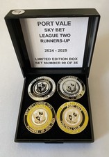 PORT VALE Football Club FC Enamel Badge LIMITED ED PROMOTION Pin Box Set PVFC