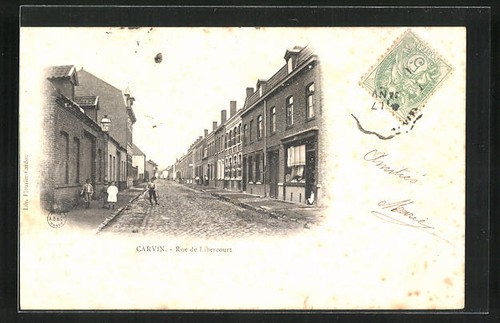 Cpa carvin rue libercourt - rue, de