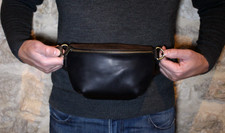 Sac banane en cuir de qualité, Sac en cuir homme, Sac ceinture en cuir pour lui 