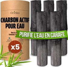 Binchotan Bio 5x, Charbon Actif de Bambou pour Purification d'Eau en Carafe,