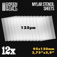 Small Mylar Stencil Sheets x12 New | 8436574508536