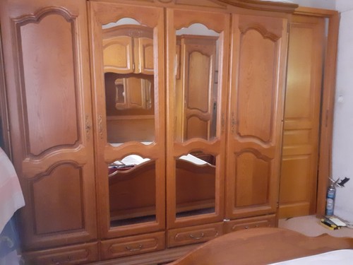 Lit pont armoire chêne - +,