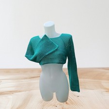 Pull court ajouré Turquoise