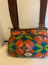 Fossil sac à main en toile et cuir vintage bag /