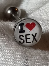 I Love Sex Tongue ring 14 G piercing us seller 