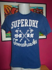 T-shirt Bleu brodé devant