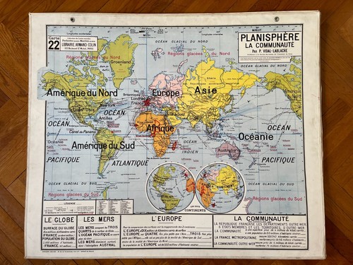 Carte affiche scolaire vidal - affiche,
