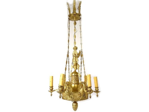 Lustre empire feux bronze - lustre, 6