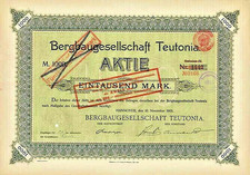 Mining Company Teutonia Hanover Historic Share 1905 Kali + Salt Chemistry