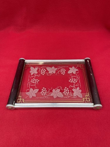 Plateau ancien verre décor - ancien, en
