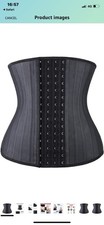 Black Burlesque Corset Basque Bustier Size 10 Medium