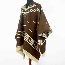 Handmade Alpaca Wool Serape Poncho – Clint Eastwood Western Cowboy Style Replica