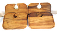 IRONWOOD GOURMET Party Plate Wood Canape Paso Robles Serving Trays Wine Holder