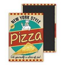 New York style pizza Vintage-Magnet Frigo 54x78mm personnalisé
