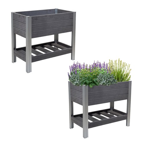 Bac fleurs avec étagère - bac,
