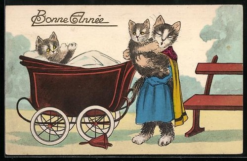 Carte postale artiste mère - postale,