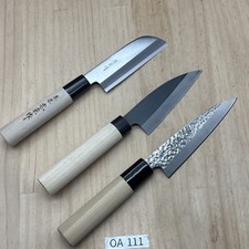 Ensemble De Trois Couteaux De Cuisine Japonais Utilisés Ajikiri Saiku Deba OA111