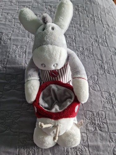 Doudou peluche âne - peluche, gris