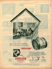 1960 Rollisol Isover Saint-Gobain Magazine Insulation Antique Advertisement