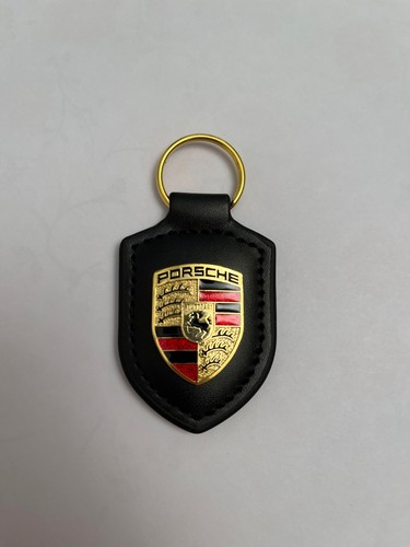 Porte clé porsche cuir noir - clé,