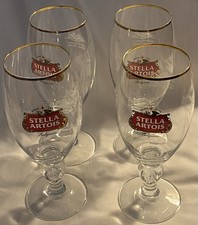 4 Stella Artois Belgium-Anno 1366 Beer Chalice Glasses