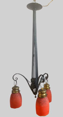 Lustre ancien art déco - , fer