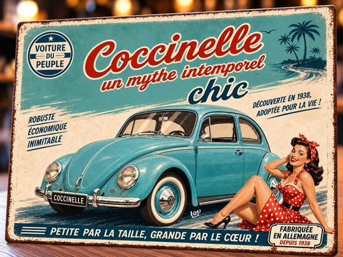 Plaque métal vintage - , vw