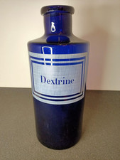 Antique Large Blown Glass Pharmacy Jars Early 20th Century: Dextrin.