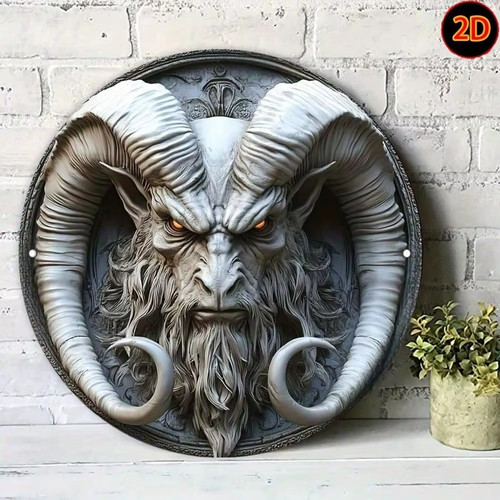 Goat man metal - man, round