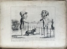 LE CHARIVARI BELGE (TRÈS RARE) -d'ap DAUMIER-1853-lithographie originale-LIÈVRE