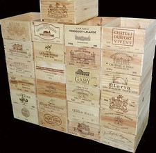 4 X GENUINE 12 BOTTLE LARGE WOODEN WINE CRATE / BOX / PLANTER / HAMPER STORAGE^^
