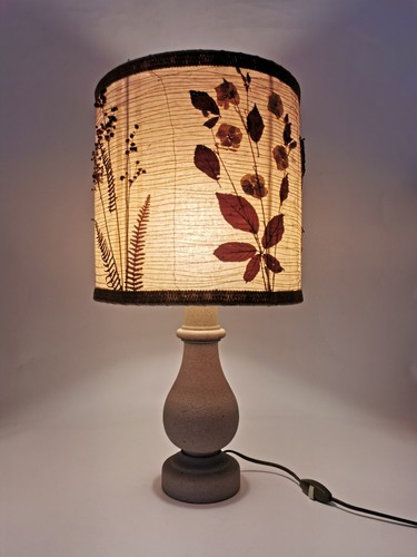 Lampe vintage pierre blanche