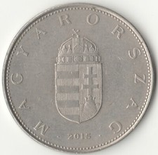 Hongrie 2015 - pièce 10 forint - Écu couronné double croix MAGYARORSZÁG KM# 848