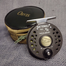 Orvis Battenkill Disc 3/4 Fishing Fly Reel w/ Padded Pouch Made in England