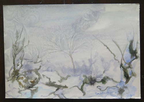 Paysage avec neige hiver - avec,