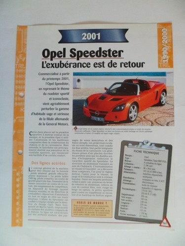 Carte fiche auto opel - auto,