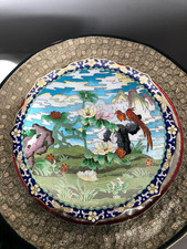 CLOISONNE ASSIETTE PLAT BRONZE