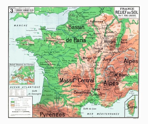 Carte régions géographie - régions,