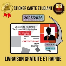 Autocollant carte étudiant