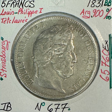 5 FRANCS LOUIS-PHILIPPE Ier - 1831BB - Pièce de Monnaie en Argent // TB
