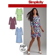 8548 PATRON SIMPLICITY 3 CREATIONS ROBE LONGUE COURTE COL RONTD OU V 38 AU 50