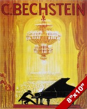 C BECHSTEIN GRAND PIANO ADVERTISEMENT PAINTING ART REAL CANVAS GICLEE RE PRINT