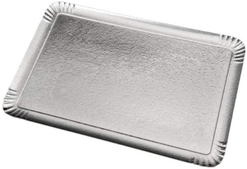 Plateaux carton argenté - 25,