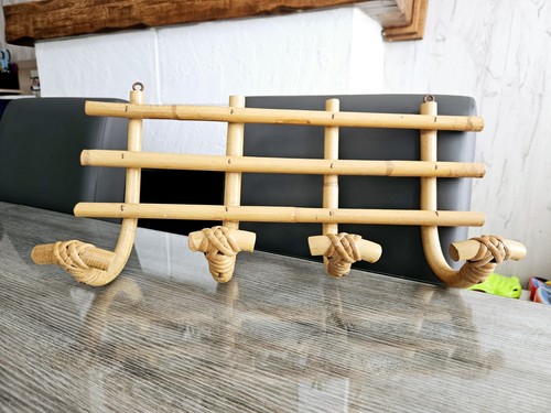 Porte manteau patère rotin - en,