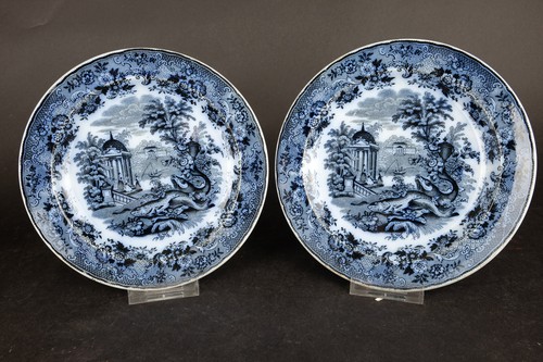 Assiettes château paysage - château,