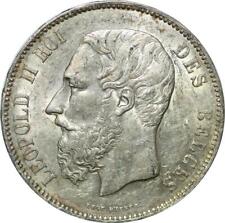 R1043 Belgium 5 Francs Leopold II Roi des Belges 1873 Argent -> Make offer