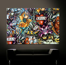 Abstrait 658 graffiti toile tableau peinture murale sur canapé pop street art XXL