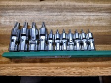 Gearwrench 11pc 1/4" & 3/8" Drive Universal Tamper Proof Torx Bit Set 81052