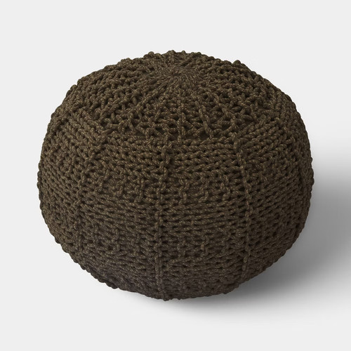 Cloverly chunky knit pouf - chunky,