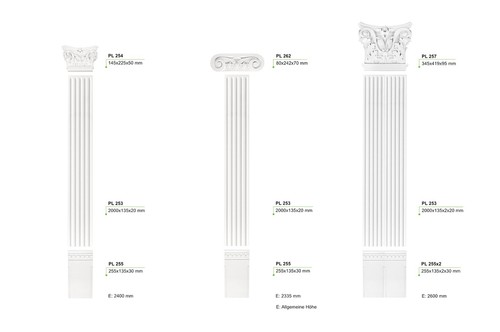 Colonne murale pilastre stuc